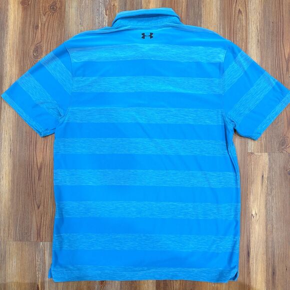Under Armour HeatGear Loose Fit Polo - Men's Large - Blue Stripe Golf/Active - Picture 3 of 5